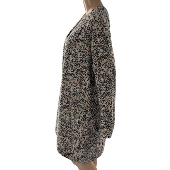 Soft by Naadam Leopard Cashmere Longline Open Front Duster Sweater - Picture 6 of 9